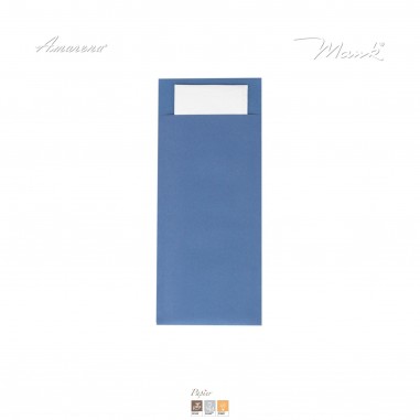 Kapsa na příbor papírová s ubrouskem modrá, 20x8, 5cm, 500 ksMank