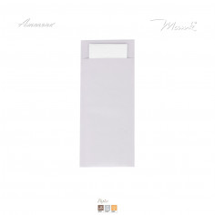 Kapsa na příbor papírová s ubrouskem bílá, 20x8,5cm, Mank