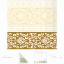 Papírové ubrousky Pascal, zlato-krémové vzorované, 33x33cm, Mank