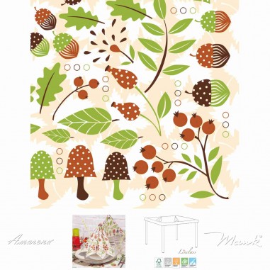 Ubrousky podzimní z netkané textilie Timo, 40x40cm, béžové, zelené, Mank