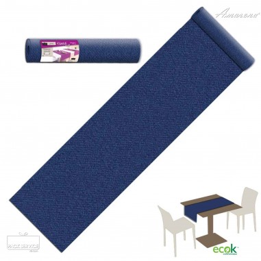 Šerpa na stůl z netkané textilie, jednobarevná Blue-tmavě modrá, 40cm x 24m, Pack Service