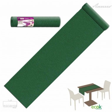Šerpa na stůl z netkané textilie, jednobarevná Verde-tmavě zelená, 40cm x 24m, Pack Service