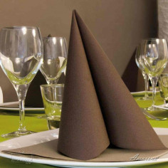 Šerpa na stůl z netkané textilie, jednobarevná Cacao-hnědá, 40cm x 24m, Pack Service 2