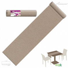 Šerpa na stůl z netkané textilie, jednobarevná Créta-hnědo-šedá, 40cm x 24m, Pack Service