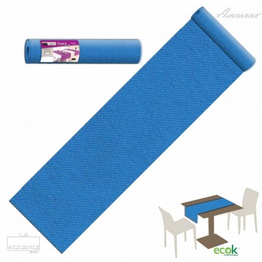 Šerpa na stůl z netkané textilie, jednobarevná modrá Mare, 40cm x 24m, Pack Service