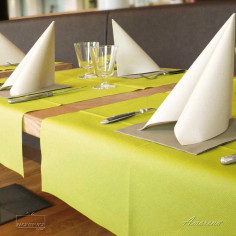 Šerpa na stůl z netkané textilie, jednobarevná kiwi zelená Olio, 40cm x 24m, Pack Service 2