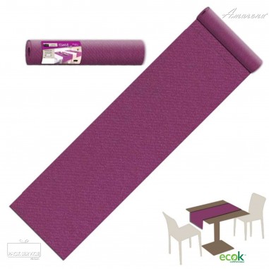 Šerpa na stůl z netkané textilie, jednobarevná Viola, lilková, 40cm x 24m, Pack Service