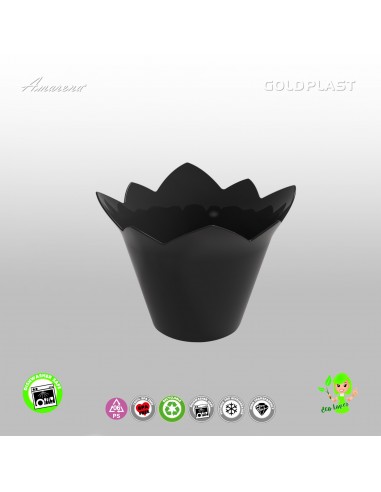 Plastová nádobka na Finger Food Waterlily, černá,70ml - Gold Plast
