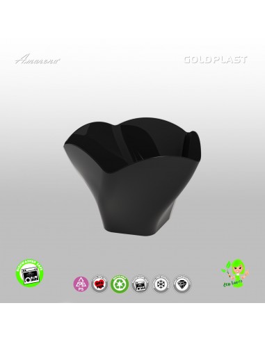 Plastová nádobka na Finger Food Rose, černá,90ml - Gold Plast