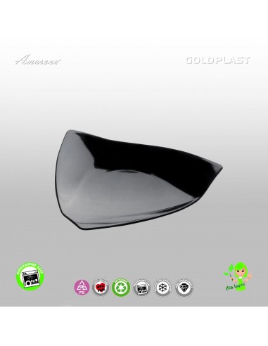 Plastový Finger food mini talířek VELA - 85mm, černýGold Plast
