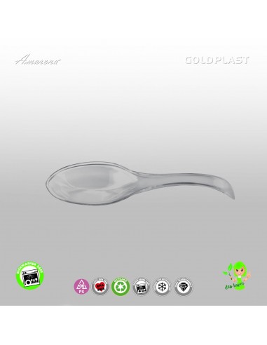 Plastová Finger food hluboká lžíce na předkrm STANDARD - 120mm, transparentní,Gold Plast