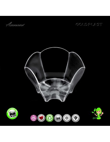 Plastová nádobka na Finger food TULIP - 70ml, transparentní,Gold Plast