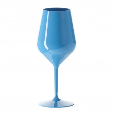 Nerozbitná plastová sklenice na víno 470ml, modrá, limitovaná edice