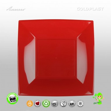 Plastový talíř mělký 230mm - červený, Gold Plast