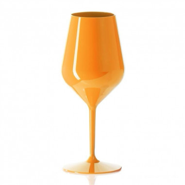 Nerozbitná plastová sklenice na víno 470ml, oranžová, limitovaná edice