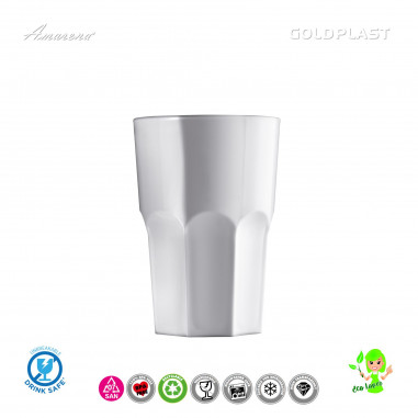 Plastová sklenice ROX - 290ml, bíla nerozbitná - Gold Plast
