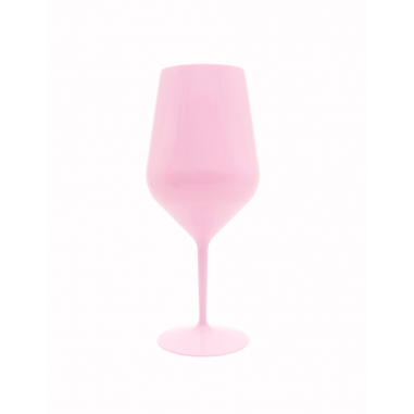 Nerozbitné plastové sklenice na víno 470ml, baby pink