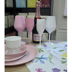 Nerozbitné plastové sklenice na víno 470ml, baby pink 2