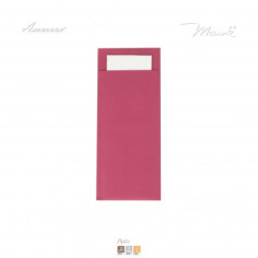 Kapsa na příbor papírová s ubrouskem bordó, 20x8,5cm, 500 ks, Mank