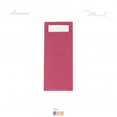 Kapsa na příbor papírová s ubrouskem bordó, 20x8,5cm, 500 ks, Mank