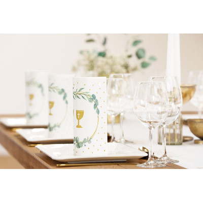 Romantické svatební ubrousky Eukalyptus srdíčko, 40x40cm, netkaná textilie