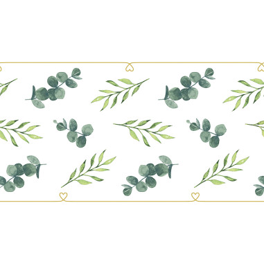 Slavnostní středová šerpa na stůl Eukalyptus,...