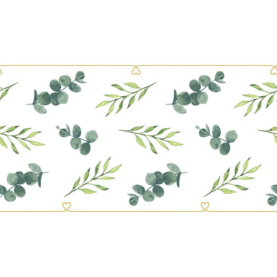 Slavnostní středová šerpa na stůl Eukalyptus, 33cmx20m, netkaná textilie