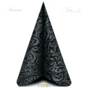 Slavnostní ubrousky z netkané textilie Lias, 40cmx40cm, černě-stříbrná