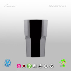 Plastová sklenice ROX - 290ml, černá nerozbitná - Gold Plast