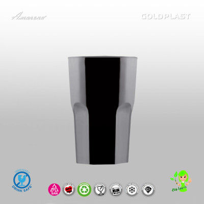 Plastová sklenice ROX - 290ml, černá nerozbitná - Gold Plast