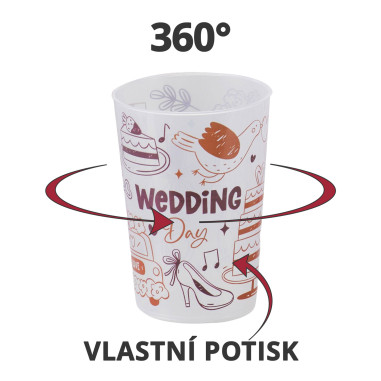 Nerozbitné plastové sklenice s vlastním potiskem, 500 ml, širší