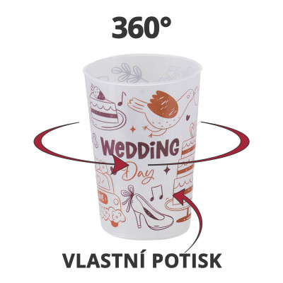 Nerozbitné plastové sklenice s vlastním potiskem, 500 ml, širší