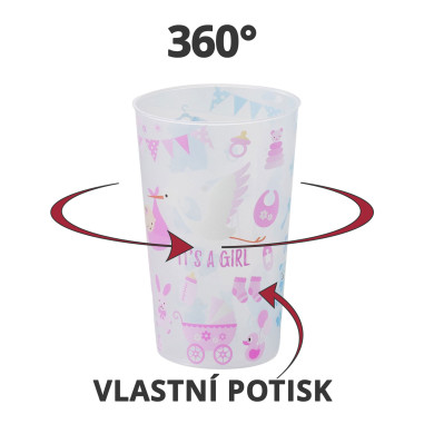 Nerozbitné plastové sklenice s vlastním potiskem, 600 ml, širší