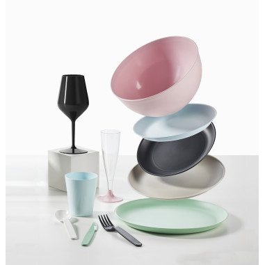 Plastová nerozbitná mísa Ø20cm, objem 2l, krémová