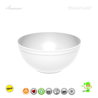 Plastová nerozbitná mísa Ø 235mm, objem 3,35l, bílá