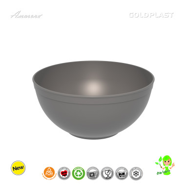 Plastová nerozbitná mísa Ø 235mm, objem 3,35l, šedá