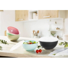 Plastová víčka na nerozbitné plastové misky o objemu 2l