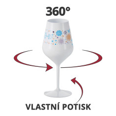 Nerozbitné plastové sklenice na víno s vlastním potiskem, 470ml