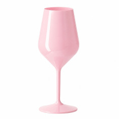Nerozbitné plastové sklenice na víno 470ml, baby pink